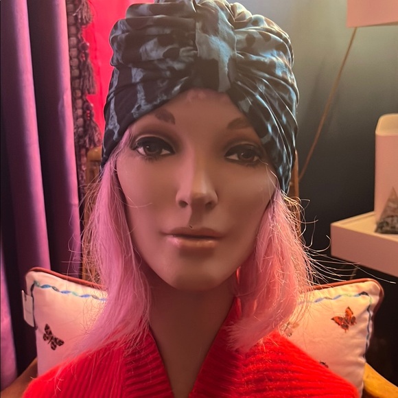 Accessories - Blue and Black Leopard Turban Headband